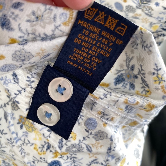 Gentleman’s Outfitters Micro Flora Patterned Button Down Shirt Contrasting Cuffs - Picture 8 of 9